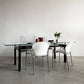 カッシーナ Cassina ターブル・テューブ・ダヴィオン 6 TABLE TUBE D’AVION LC6 ダイニングテーブル クリアガラス天板 ブラック脚 W225×D85cm ル・コルビジェ 定価￥1,111,000- 〓