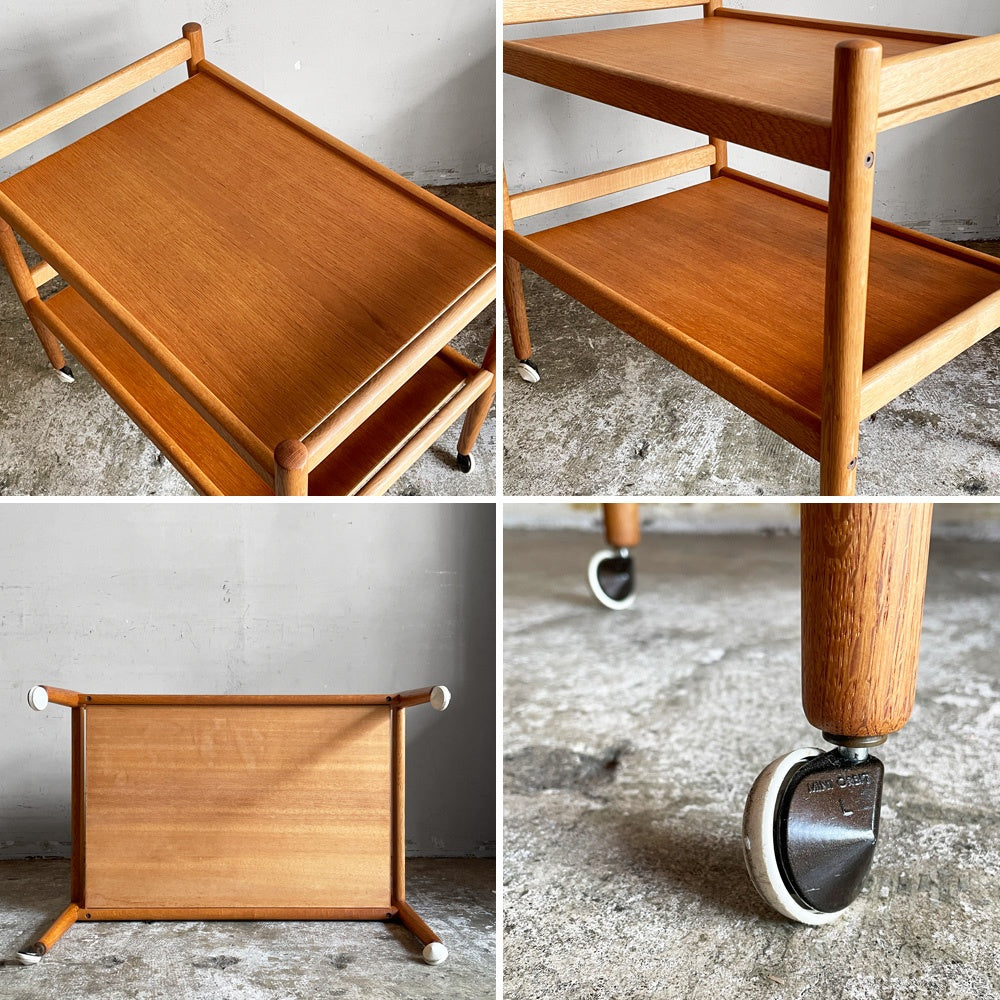 デンマーク ビンテージ Danish Vintage オーク材 ワゴン トローリー 2段 キャスター付き W71.5cm 北欧家具 北欧ビンテージ ■
