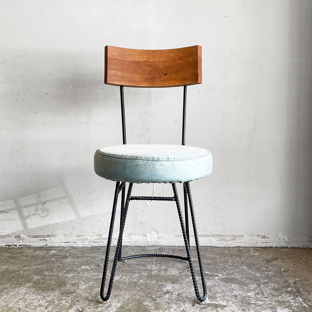 ディーボディ d-Bodhi カンパーニャ チェア デニム CAMPAGNA CHAIR ダイニングチェア チーク古材×アイアンレッグ インダストリアルデザイン A ■