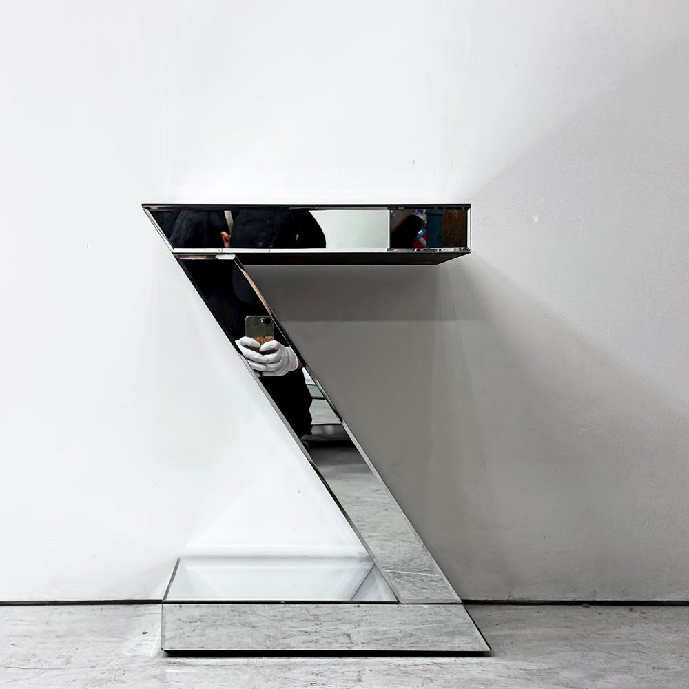 カレ KARE ラグジュアリー Zサイドテーブル LUXURY Z sidetable ミラー張り コーヒーテーブル ベッドサイド ドイツ 廃番 ●