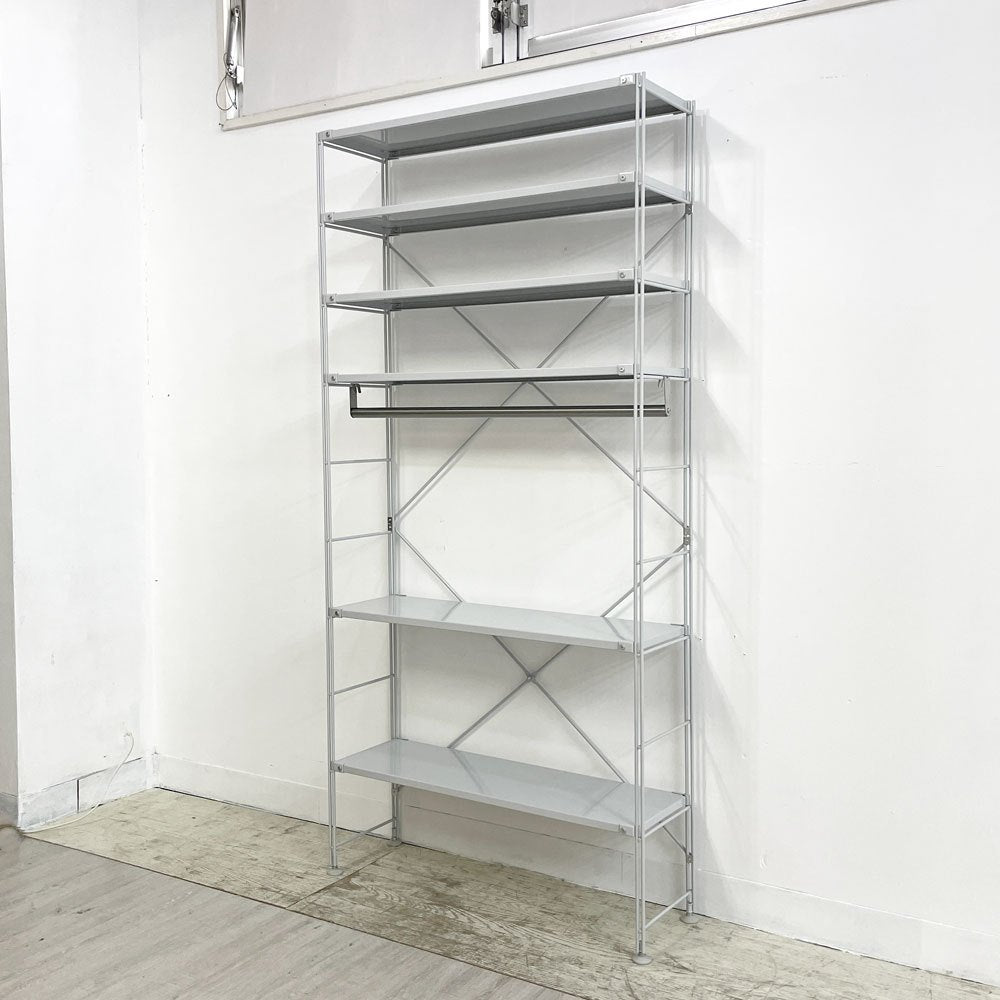 無印良品 MUJI スチールユニットシェルフ オープンシェルフ スチール棚 6段 W84cm ●