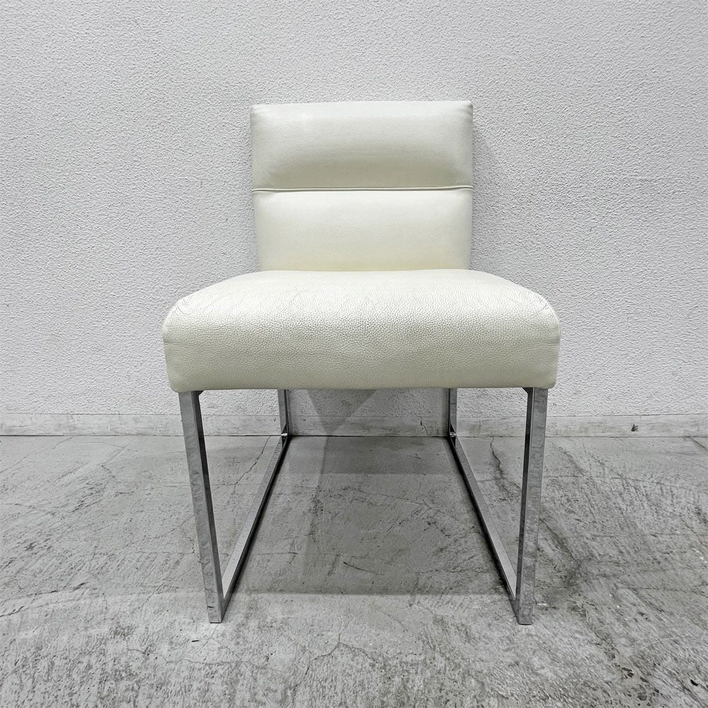 フェンディ・カーサ FENDI CASA エー・ビー・デュアメル AB Duhamel ダイニングチェア 本牛革 オフホワイト 参考価格 約45万～65万の品 E 〓