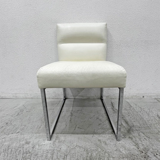 フェンディ・カーサ FENDI CASA エー・ビー・デュアメル AB Duhamel ダイニングチェア 本牛革 オフホワイト 参考価格 約45万～65万の品 E 〓