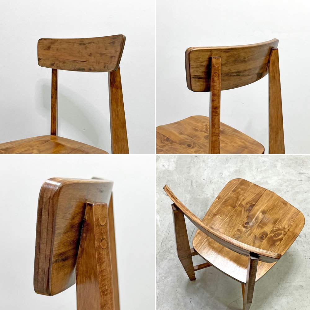 ジャーナルスタンダードファニチャー j.s.F シノン ダイニングチェア CHINON CHAIR WOOD ラバーウッド材 板座 座繰り ●