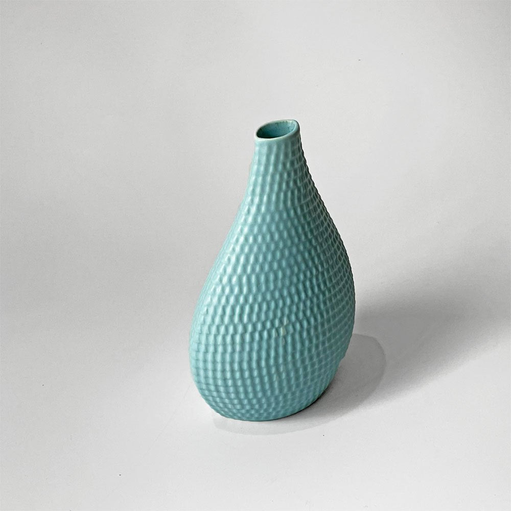 グスタフスベリ GUSTAVSBERG レプティル Reptil フラワーベース 花瓶 スティグ・リンドベリ Stig Lindberg 北欧 ビンテージ ライトブルー ★