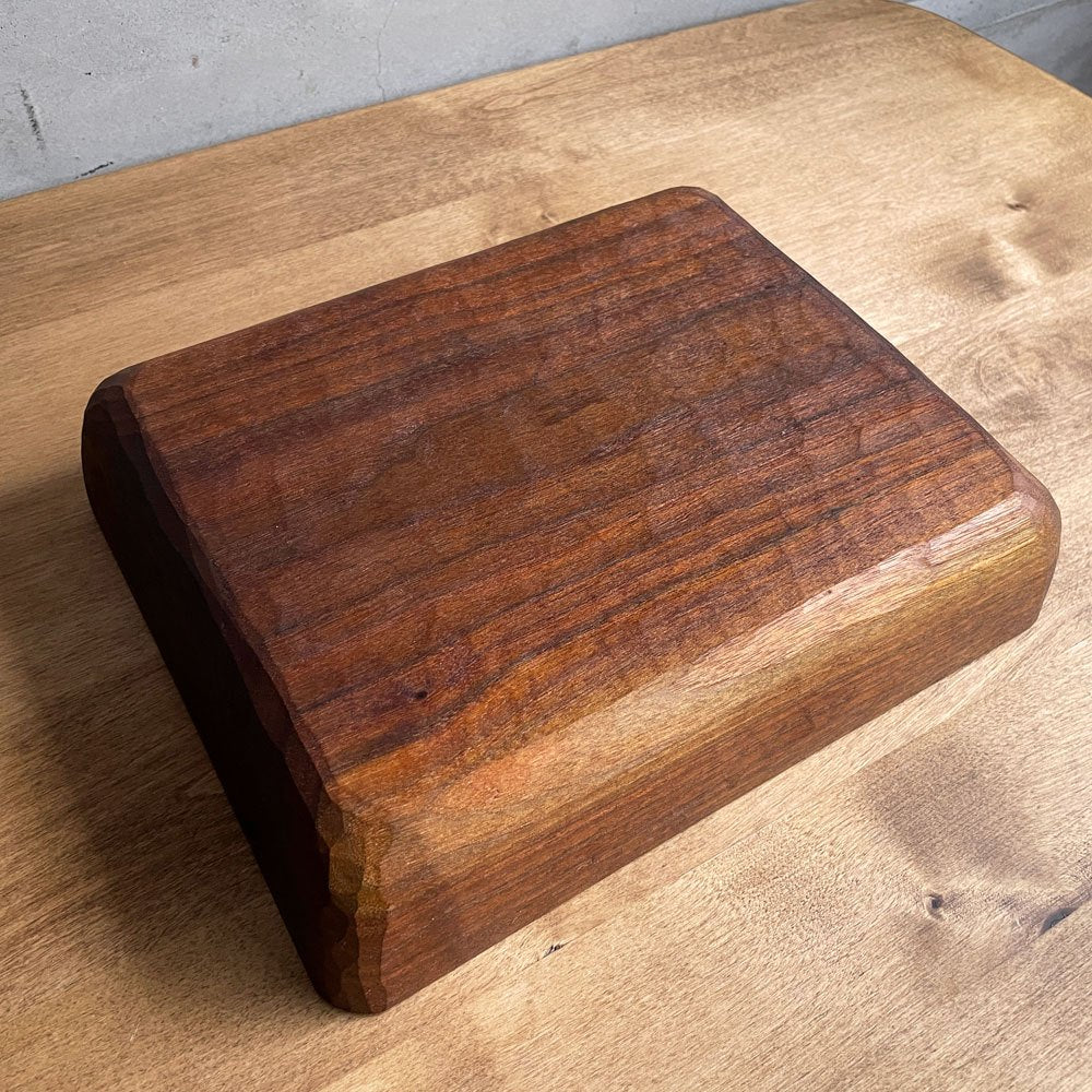 三谷龍二 Ryuji Mitani ブラックウォルナット 角バット トレイ 角盆皿 木の器 27×22×6 cm 木工作家 現代作家 希少サイズ ♪
