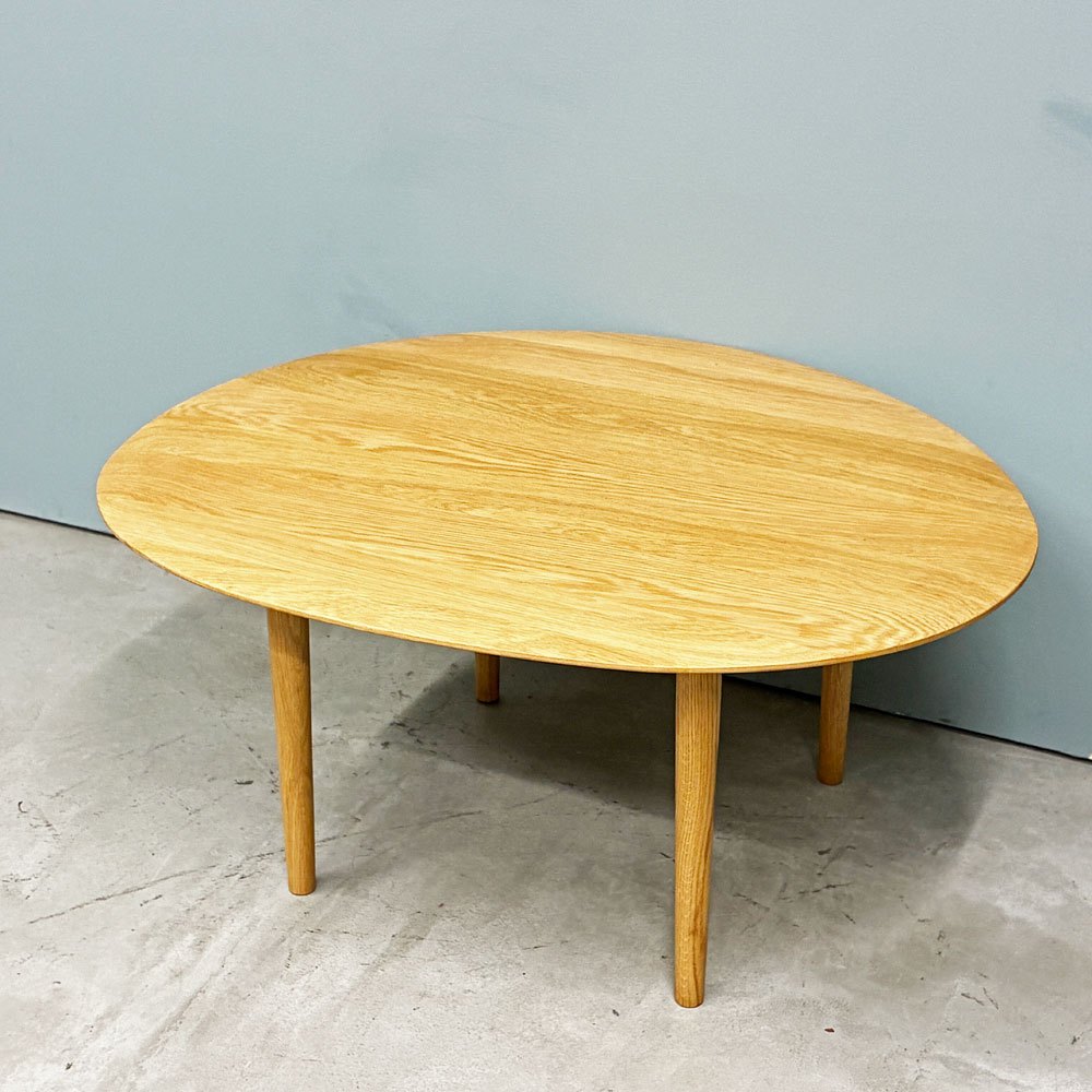 ナチュラルデザイン コーヒーテーブル オーク材 無垢材 リビングテーブル W67cm D80cm 北欧スタイル ◎