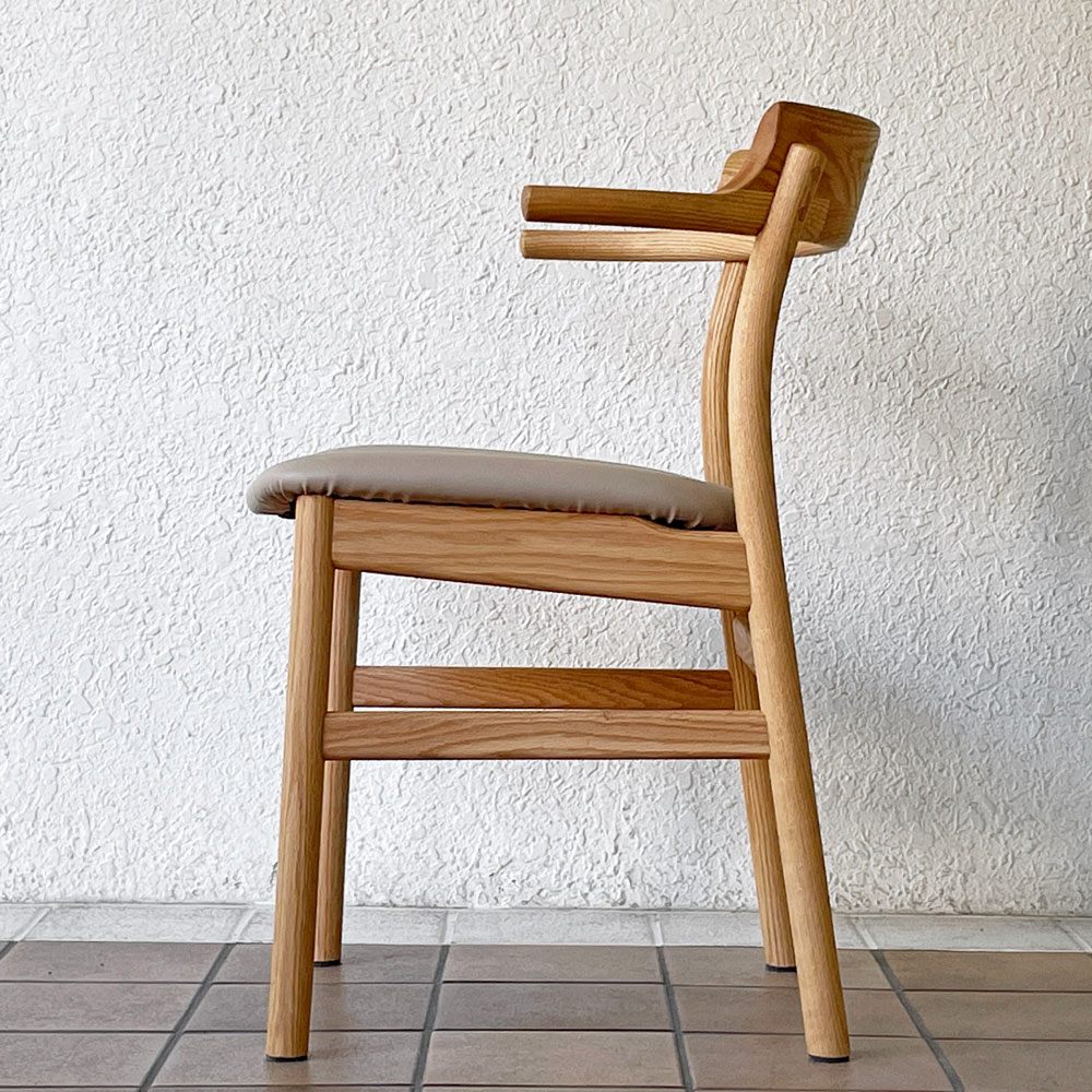 アクタス ACTUS スープ SOUP ダイニングチェア タイプC オーク材 オイル仕上げ ハーフアーム PVCレザー 受注生産品 ◇