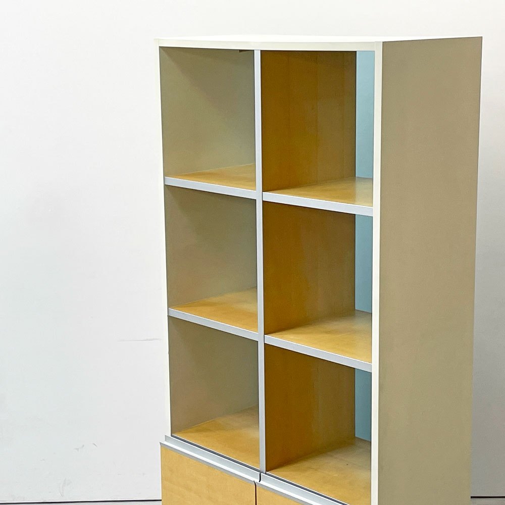 ウィルクハーン Wilkhahn ミナモ Minamo ファイリングシェルフ Filing Shelf ビーチ材 アルミフレーム アクリルパネル 2ドロワー 2列4段 コクヨ取扱い ●