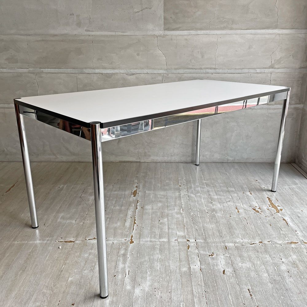 USMハラー USM Haller モジュラーファニチャー ハラーテーブル ワーキングデスク W150cm アジャスター パールグレーラミネート(ホワイト) 高さ調整機能付き スイス ♪