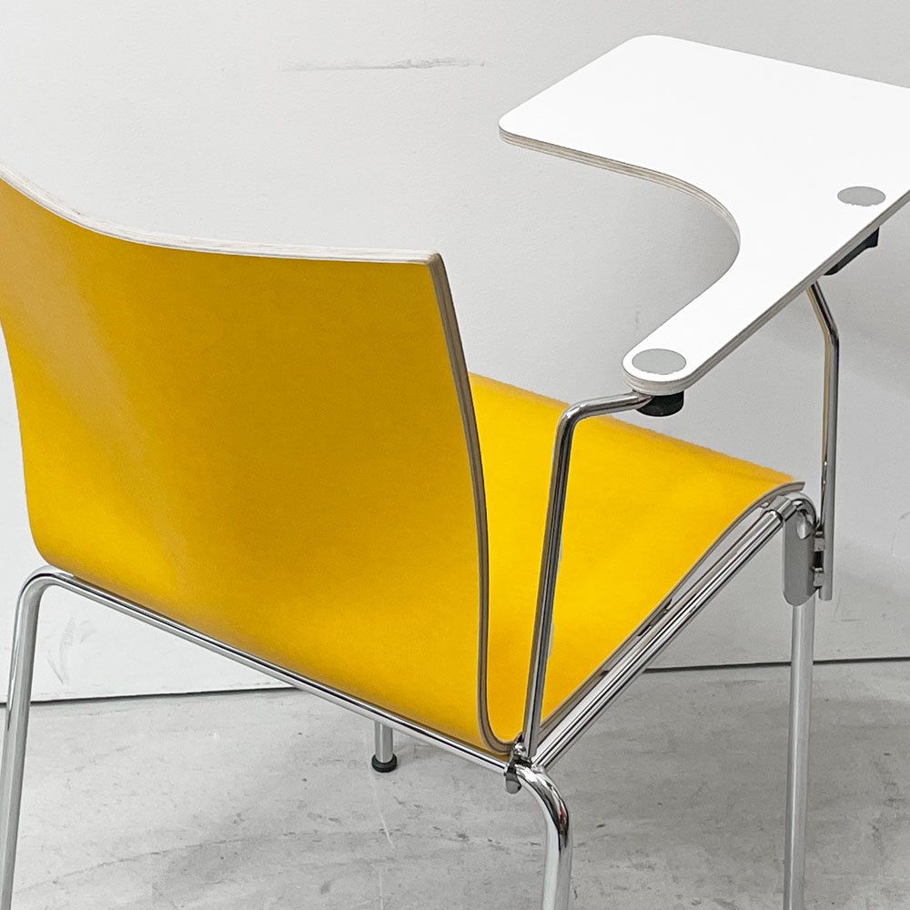 エンゲルブレヒト Engelbrechts チャリック CHAIRIK 101 スタッキングチェア 174 専用テーブル付き イエロー×ホワイト バーチ材 エリック・マグヌッセン 北欧家具 ●