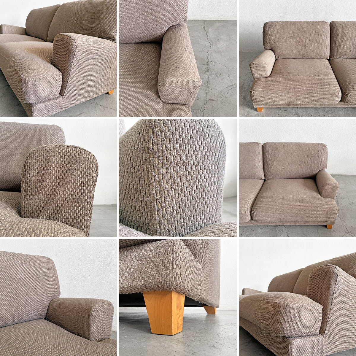 モモナチュラル MOMO Natural トッドリュクス TODD LUXE ハイバック3Pソファ＆オットマン W190cm カバーリングファブリック ブラウン系 廃番 〓