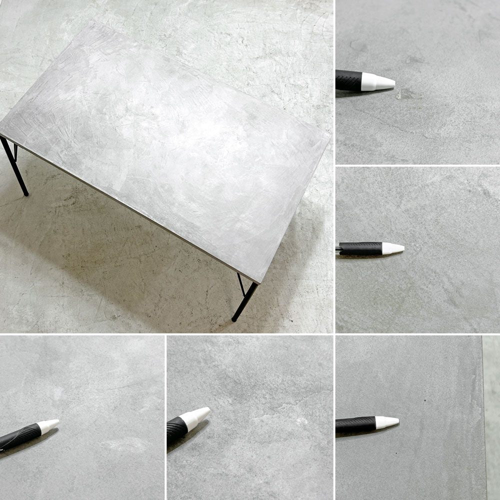オーダーファニチャー Custom made furniture モルタル塗料天板 x 鉄脚 ダイニングテーブル W120cm インダストリアル モダンデザイン ●