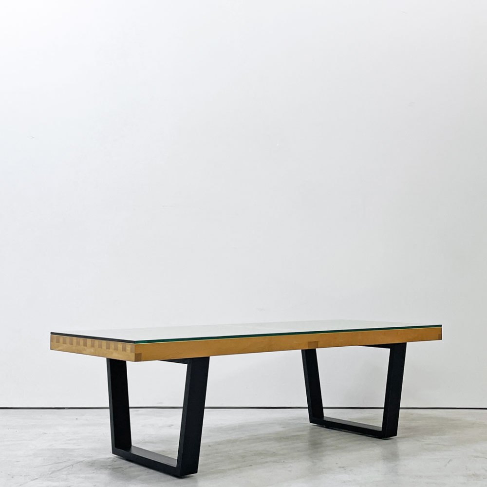 ハーマンミラー Herman Miller プラットフォームベンチ Platform Bench ネルソンベンチ コーヒーテーブル ローテーブル ガラス天板 メープル ウッドベース W122cm ジョージネルソン George Nelson ミッドセンチュリー ●