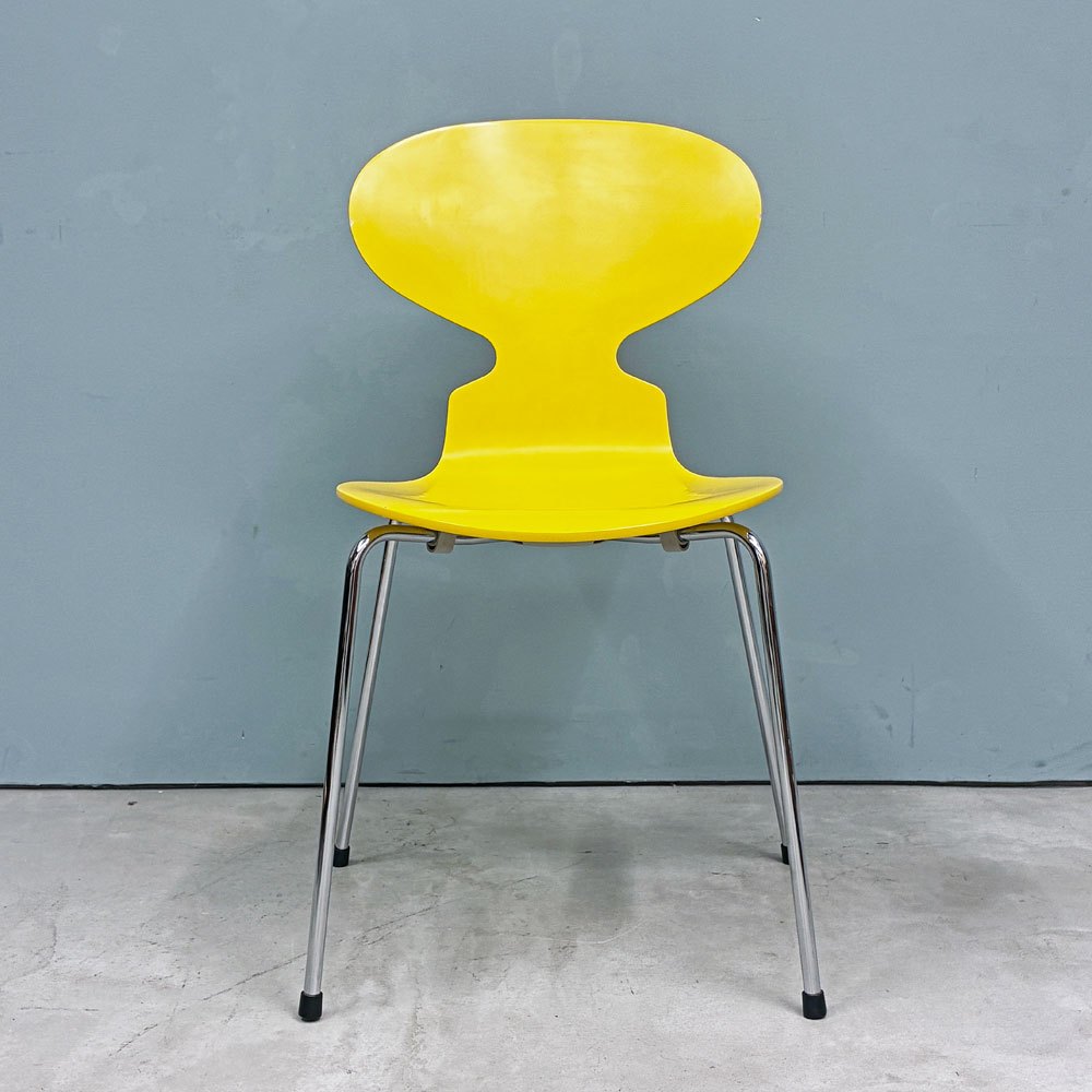 フリッツハンセン Fritz Hansen アントチェア ANT CHAIR 4本脚 イエロー ラッカー仕上げ 2000年製 アルネ・ヤコブセン デンマーク 北欧家具 ◎