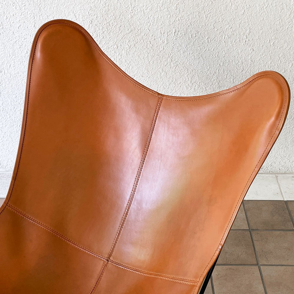 クエロ CUERO BKFチェア ビーケーエフ バタフライチェア ラウンジチェア 専用ピロー付 本革 スウェーデン 定価206,800円以上  ◇