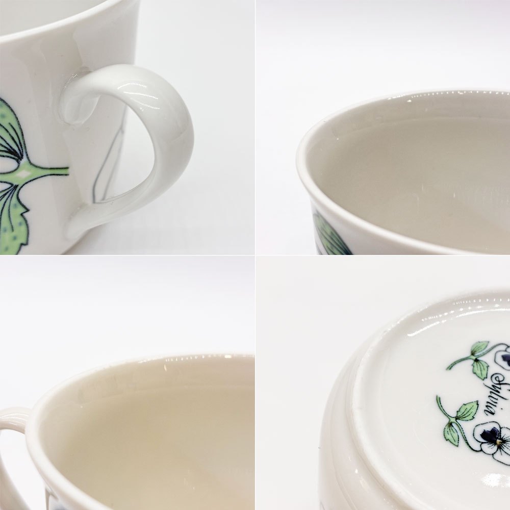 ロールストランド Rorstrand シルビア Sylvia  カップ＆ソーサー C＆S トリオ スウェーデン 北欧食器 美品 ビンテージ 希少 ★