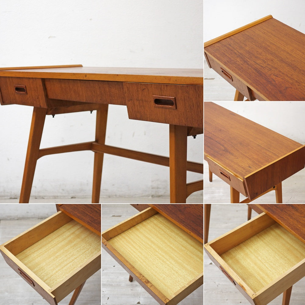 北欧ビンテージ Scandinavian Vintage チーク材 コンソールデスク ドラフティングテーブル W99cm ●