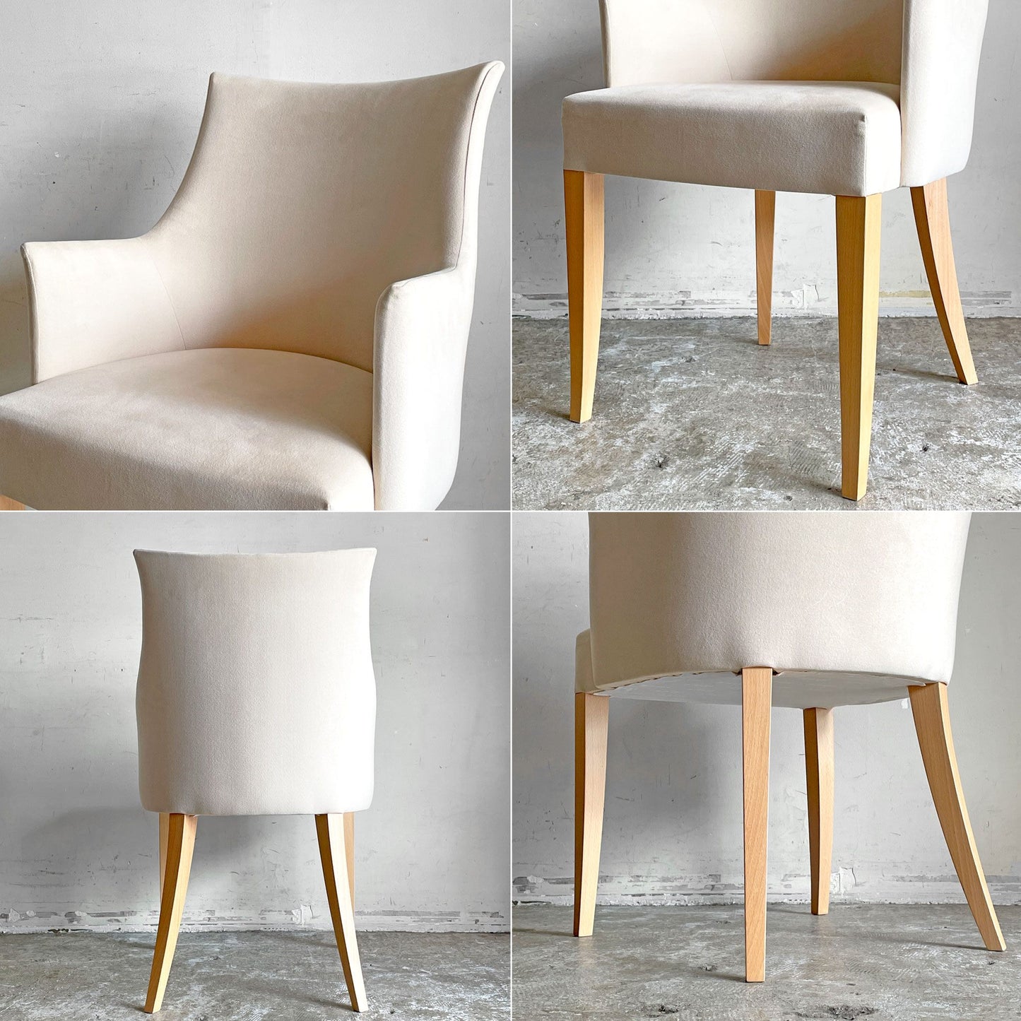 イデー IDEE アミアームチェア AMI ARM CHAIR ダイニングチェア 1pソファ ラムース生地 アイボリー ■