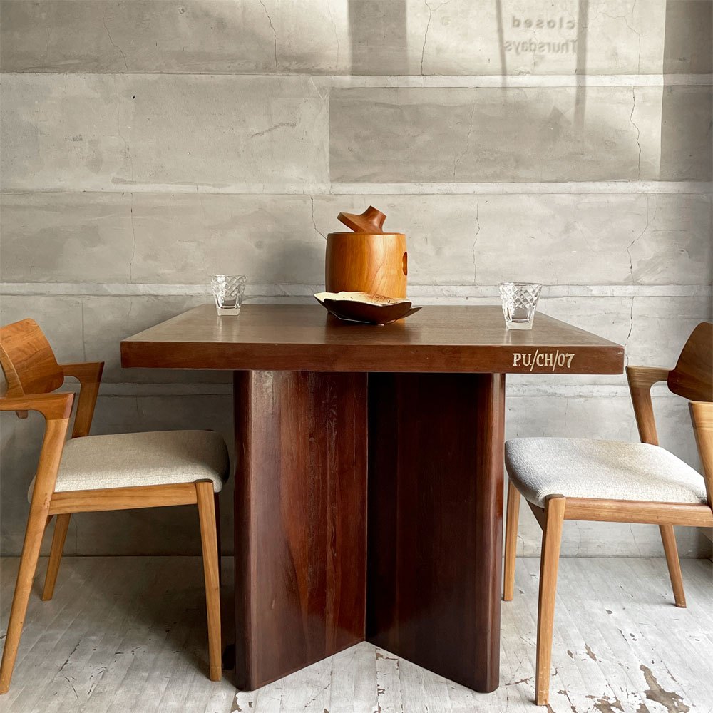 ピエールジャンヌレ Pierre Jeanneret ライブラリーテーブル Library Table スクエア ビルマチーク リプロダクト品 ♪