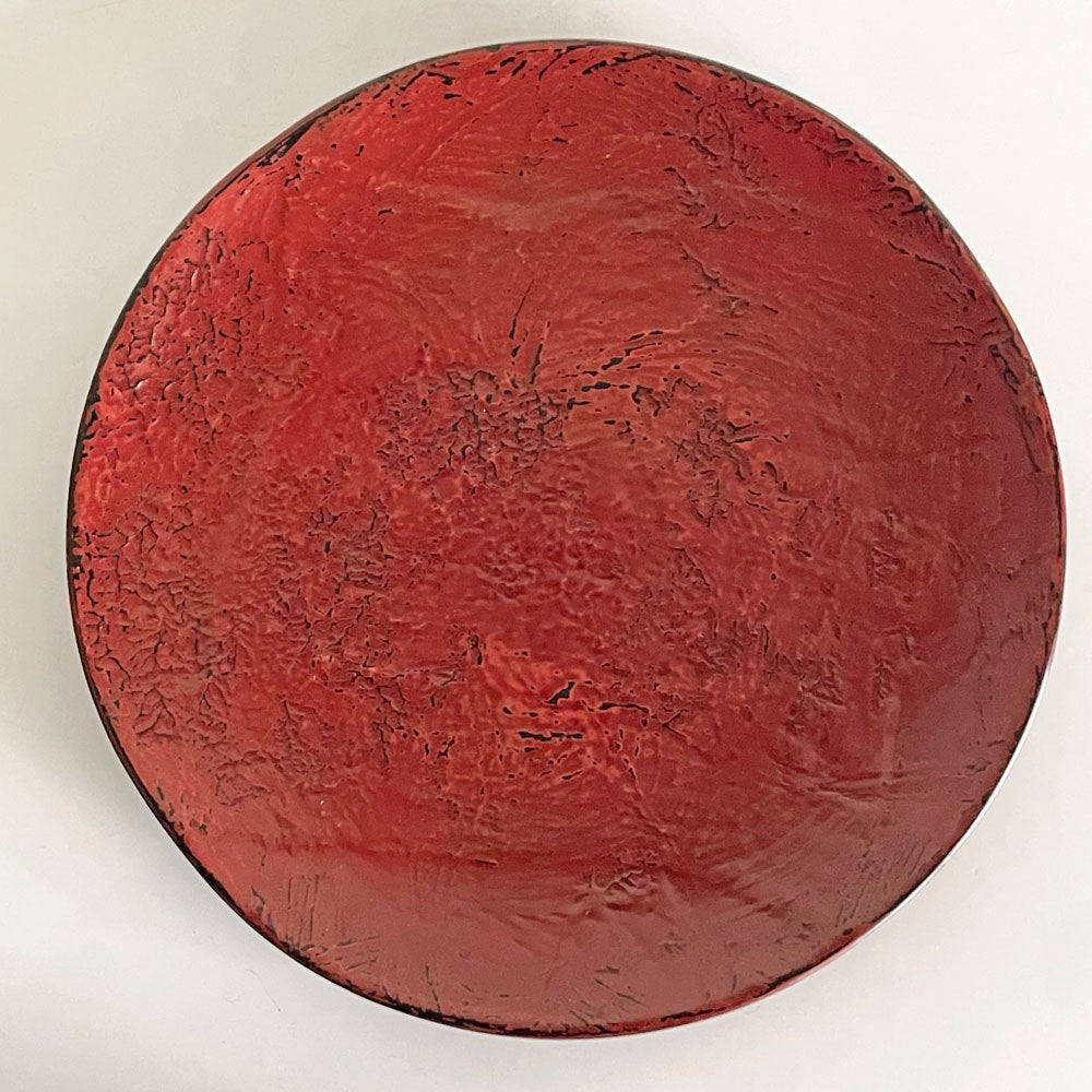 近藤保 Tamotsu Kondo 8寸皿 平皿 木製プレート 漆器 朱漆 Φ24cm 現代作家 ■