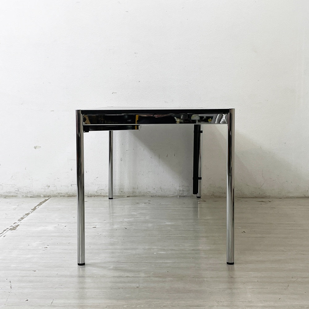 ユーエスエムハラー USMハラー USM Haller モジュラーファニチャー ハラーテーブル ワークデスク W175×D75cm オーク材 ブラック ペントレイ＆ケーブルガイド付き ●