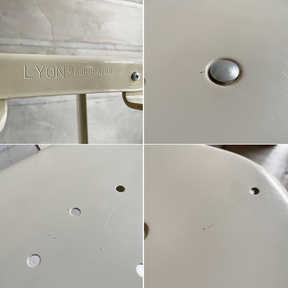 リオン LYON ファクトリー チェア FACTORY CHAIR カウンターチェア バックレスト スチール Putty white パシフィックファニチャーサービス P.F.S取り扱い ♪