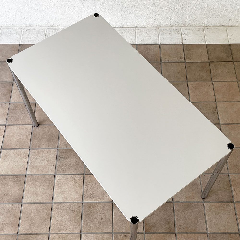 USMハラー USM Haller モジュラーファニチャー USMハラーテーブル デスク W120 x D65cm  パールグレーラミネート (ホワイト) モダンデザイン ◇
