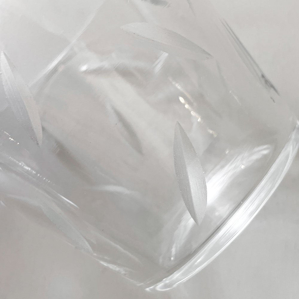 辻和美 Kazumi Tsuji めんちょこ小 ハッパ カットガラス ガラスカップ Φ9×7.5cm ファクトリーズーマー factory zoomer 現代作家 B ◎