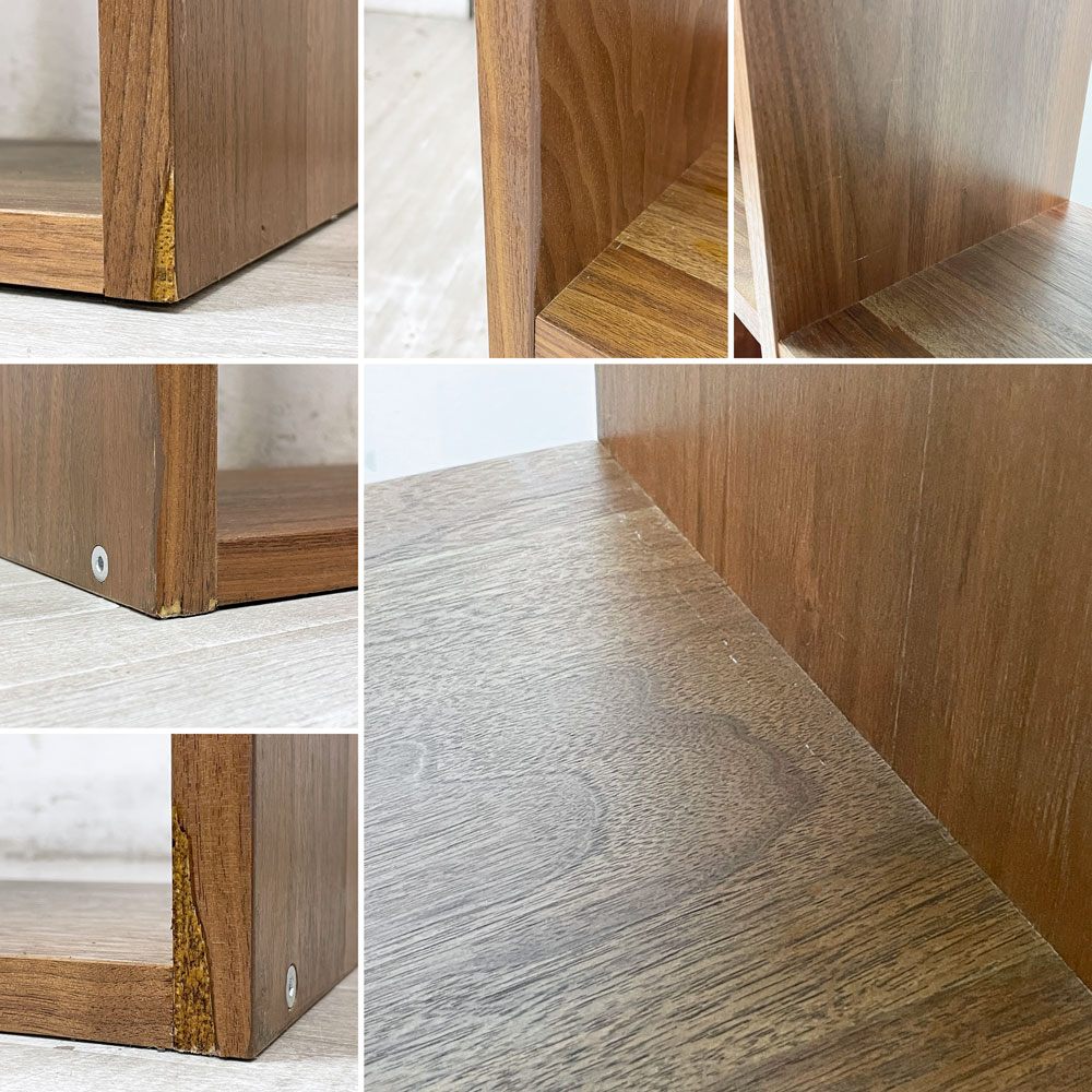 無印良品 MUJI スタッキングシェルフ 2列3段 ウォールナット材 本棚 飾り棚 収納棚 コの字棚 ストッパー4個付き 参考定価￥38,390- ●