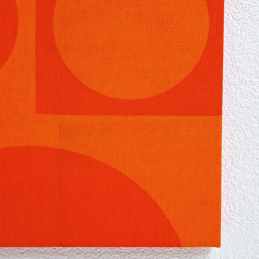 イノベーション INNOVATION ジオメトリ GEOMETRI 28×41cm ファブリック パネル ヴェルナー・パントン Verner Panton オレンジ 木枠 ウォール インテリア ●