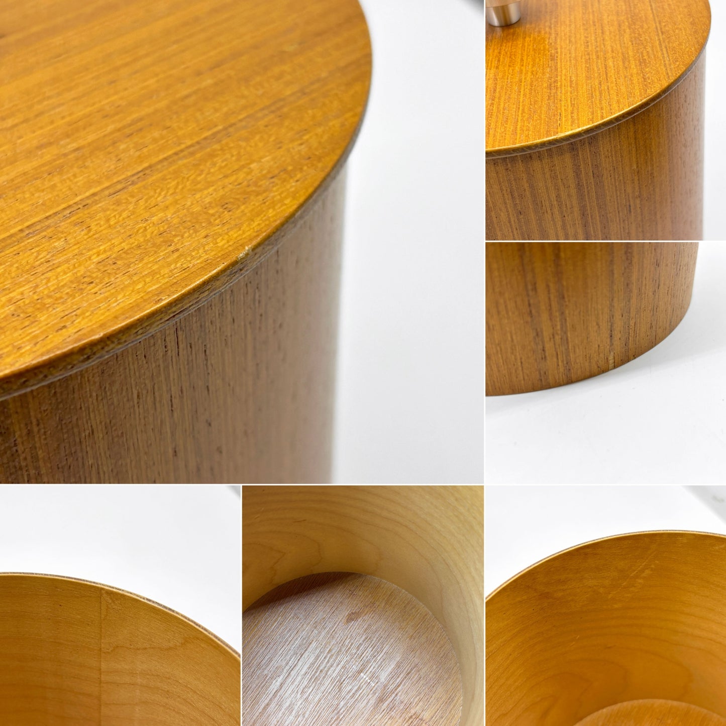 ミッドセンチュリーモダン Mid-Century MODERN チーク材 プライウッド 蓋付き小物入れ S+M+L 3点セット ●