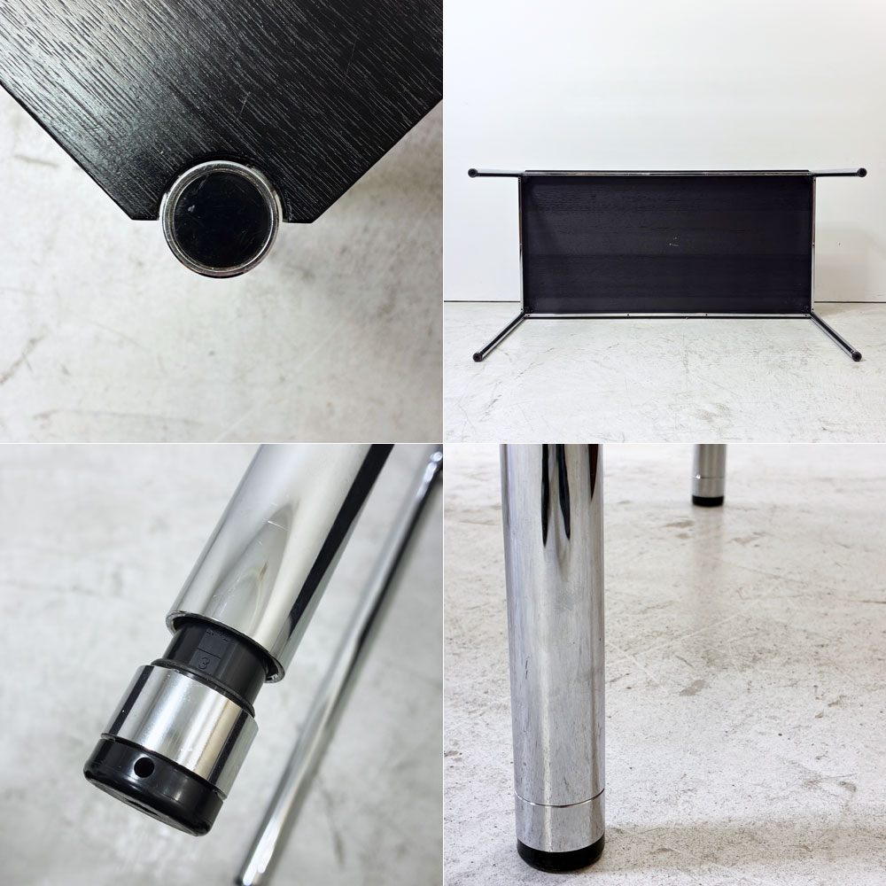 USMモジュラーファニチャー USM Haller USMハラーテーブル ワーキングデスク ダイニングテーブル オーク材 ブラック W150cm 高さ調整リング付き スイス ●