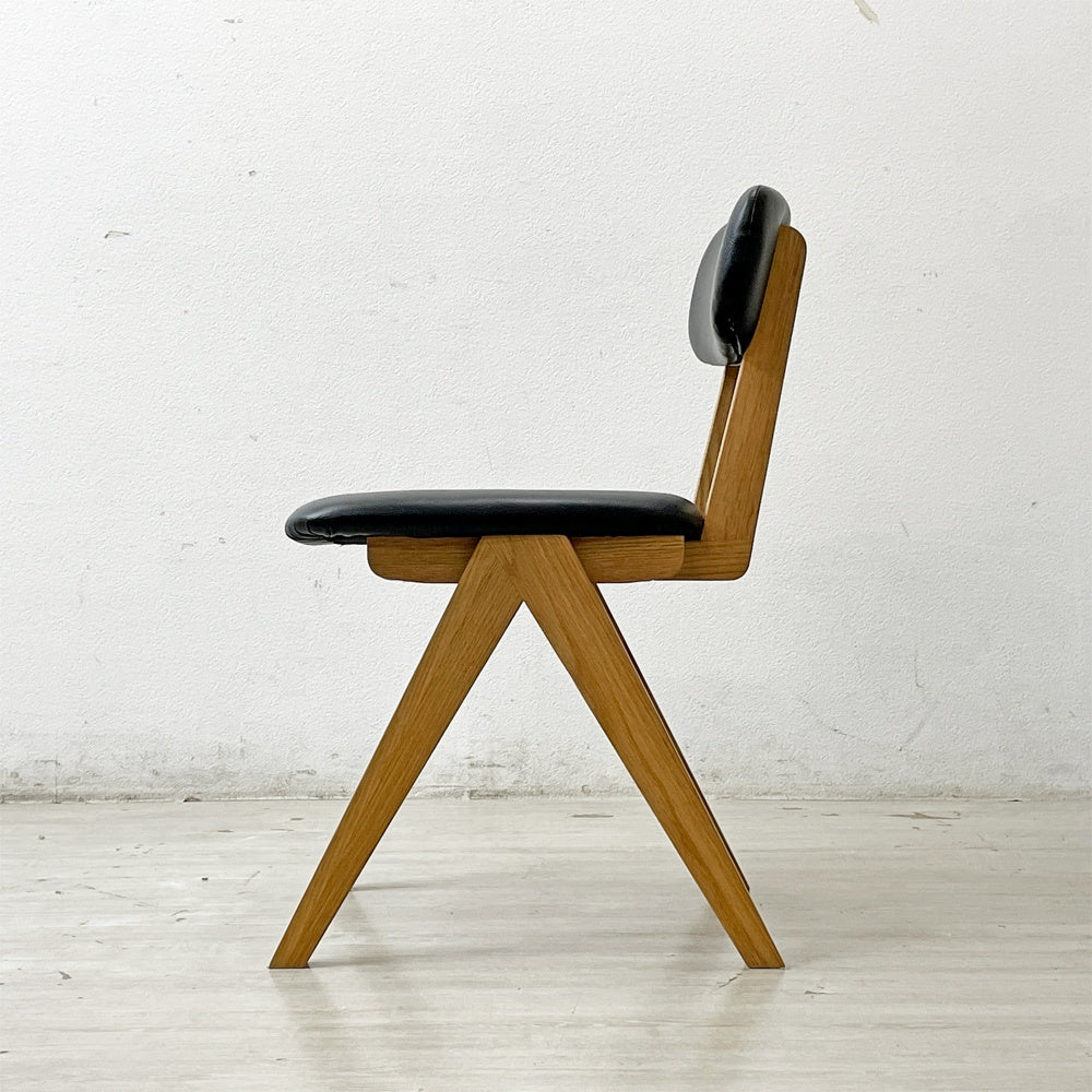 ドアーズリビングプロダクツ DOORS LIVING PRODUCTS ボシー BOTHY Mountain Leg Chair ダイニングチェア PVCレザー オーク無垢材 コンパスレッグ A ●