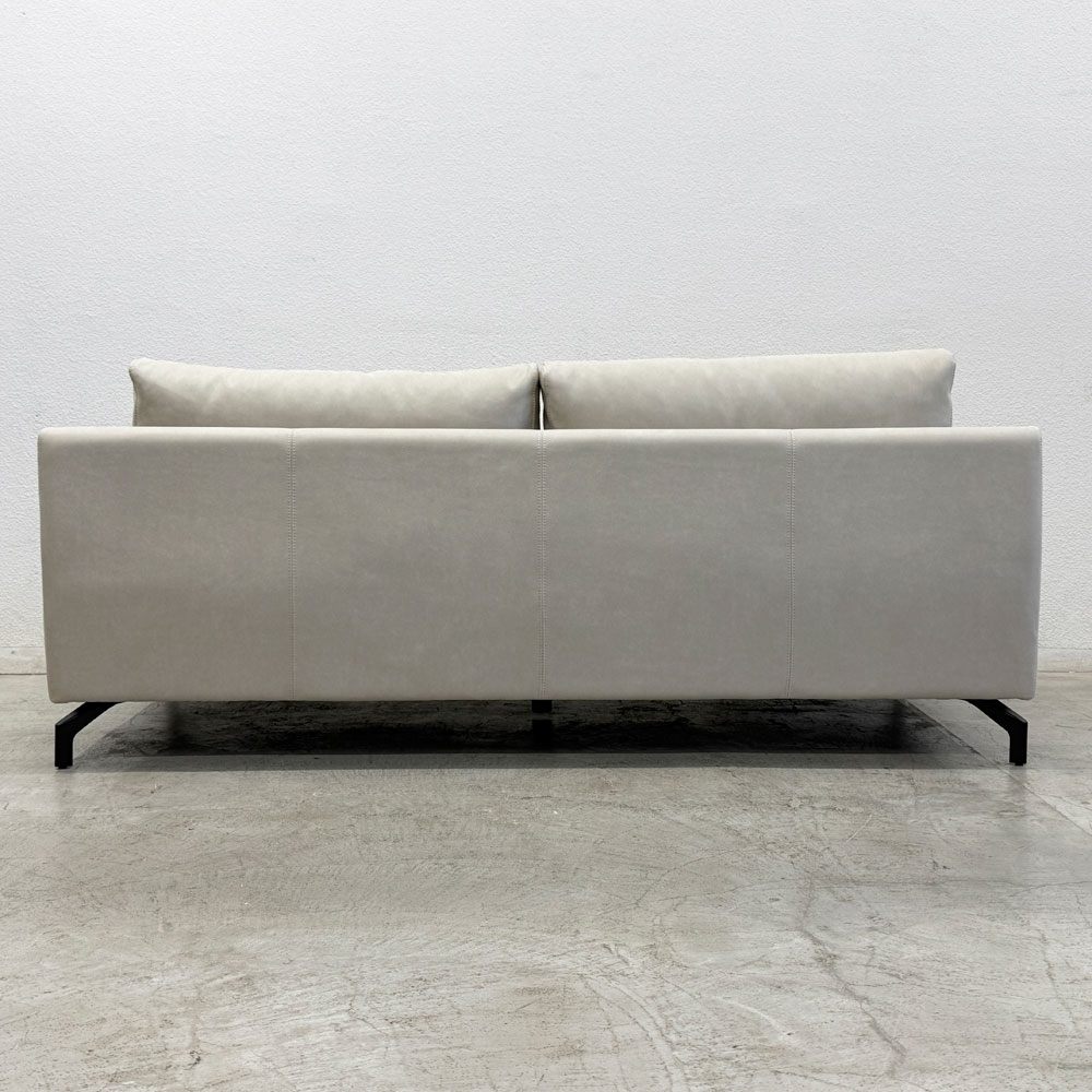 リラックスフォーム RELAXFORM グラシエーロ GLACIERO 3人掛けソファ W188cm プライムレザーテックス プラチナグレー 関家具 定価￥113,000- C 〓