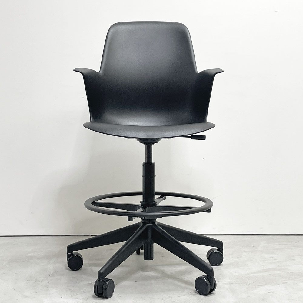 スチールケース Steelcase ノード ファイブスター スツール Node FIVE-STAR STOOL ハイチェア 製図チェア キャスター ブラック ●