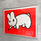 フランク・コジック Frank Kozik スモーキンバニー Smoking Rabbit シルクスクリーン レッド エディションナンバー入り 額装品 ♪