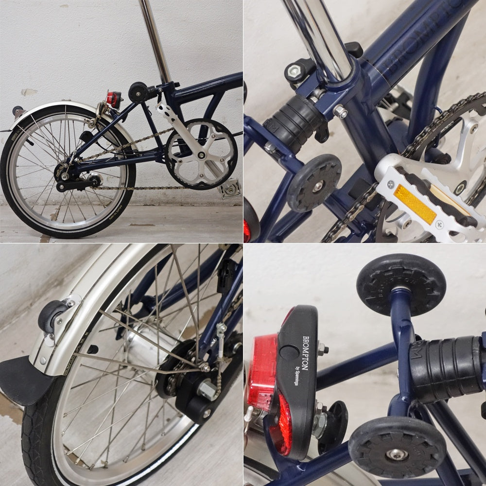 ブロンプトン BROMPTON 折りたたみ自転車 3段変速 ネイビー英国製 ●