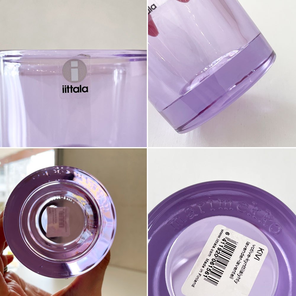 イッタラ iittala マリメッコ marimekko キビ kivi キャンドルホルダー ラベンダー 60mm 箱付 ヘイッキ・オルヴォラ フィンランド 廃番カラー ◎