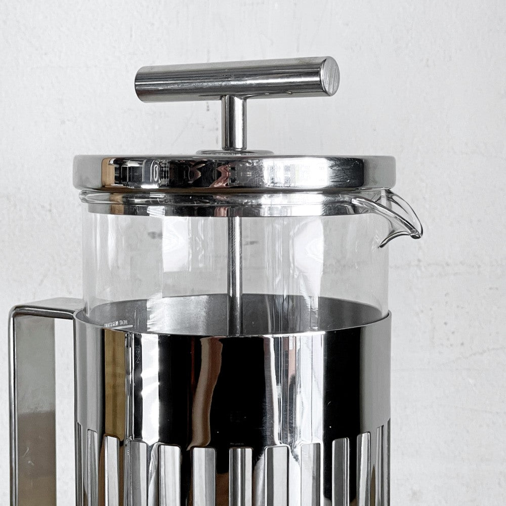 アレッシー ALESSI 9094 プレスフィルターコーヒーメーカー press filter coffee maker 8カップ用 コーヒーポット ティーポット ステンレス 耐熱ガラス アルド・ロッシ Aldo Rossi イタリアンモダン ■