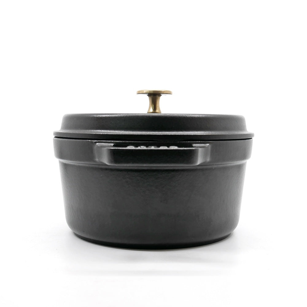 ストウブ STAUB ピコ ココット ラウンド 両手鍋 ブラック 20cm 鋳物 キャセロール ガス オーブン IH対応 フランス ●