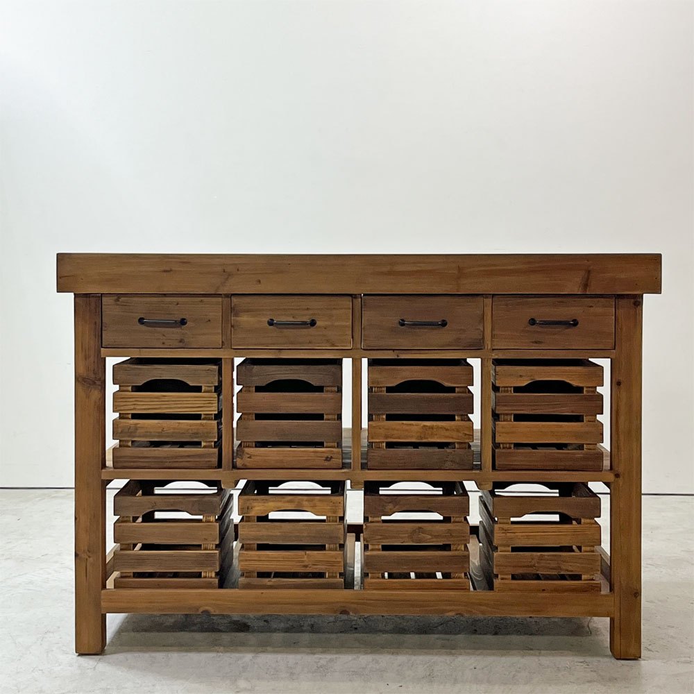 クラッシュゲート CRASH GATE ノットアンティークス Knot antiques ポタリー POTTERY アイランドテーブル 古材 トタン 関家具 インダストリアル 展示品 ●