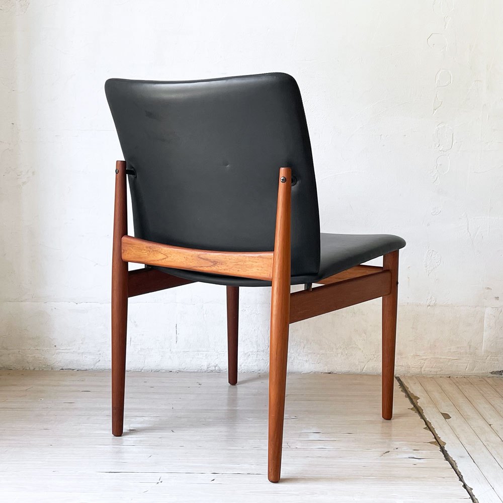 フランス＆サン France&Son 191チェア ダイニングチェア ラウンジチェア チーク材 レザー張り フィンユール Finn Juhl 北欧家具 ビンテージ ★