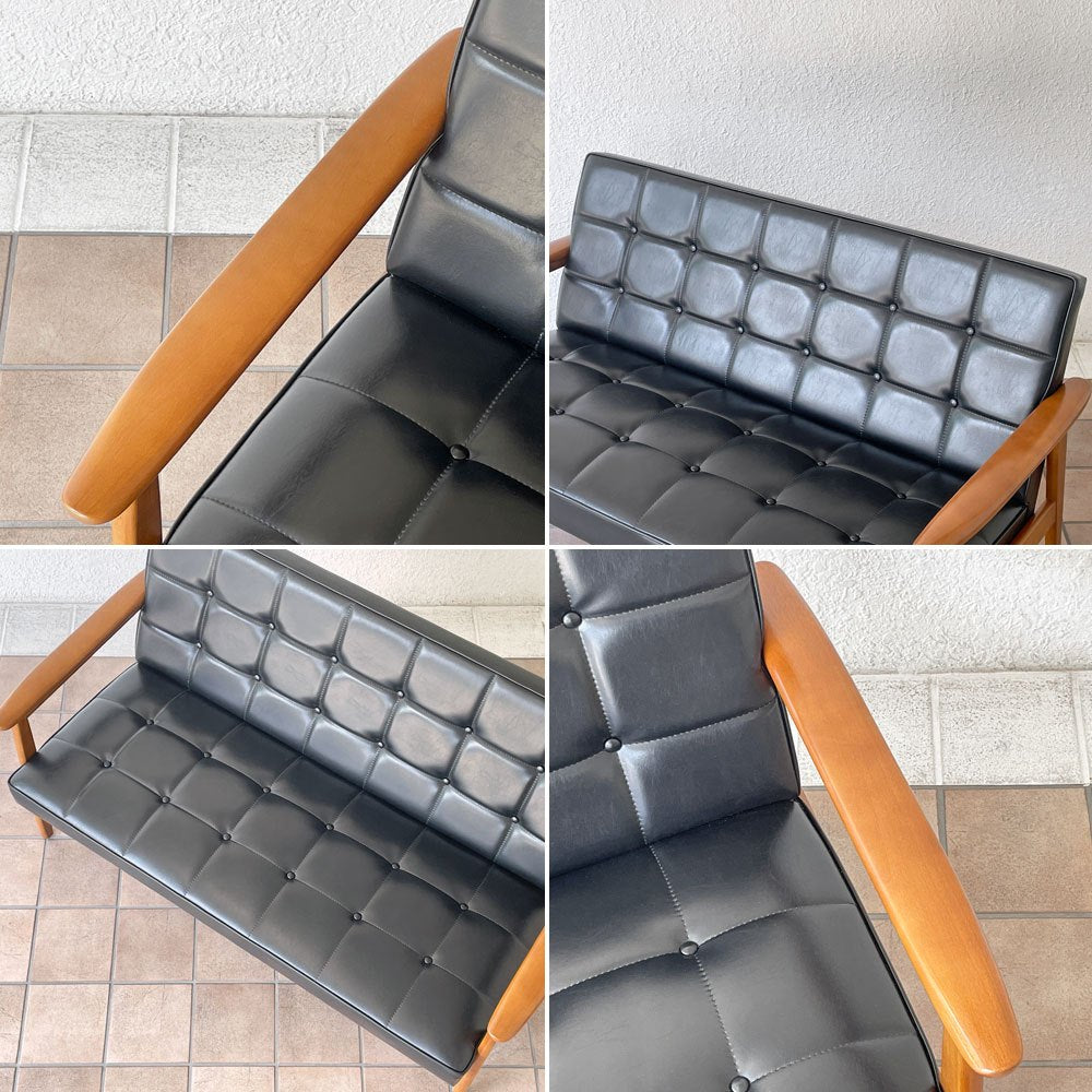 カリモク60 karimoku60 Kチェア 2シーターソファ 2P スタンダードブラック ミッドセンチュリーデザイン ◇