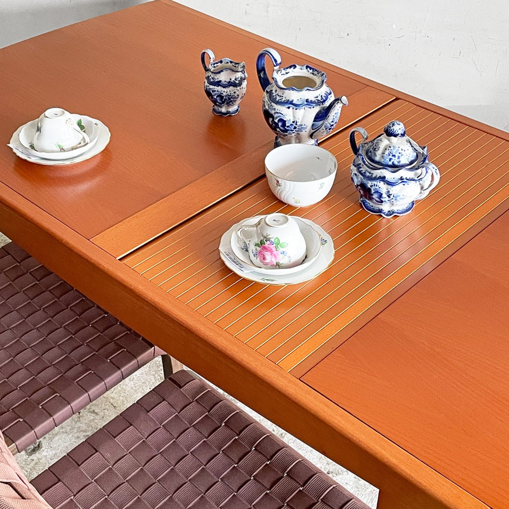 カリガリス Calligaris エクステンション ダイニングテーブル 伸長式 蛇腹 チェリー材 W147~222cm イタリアモダン ■