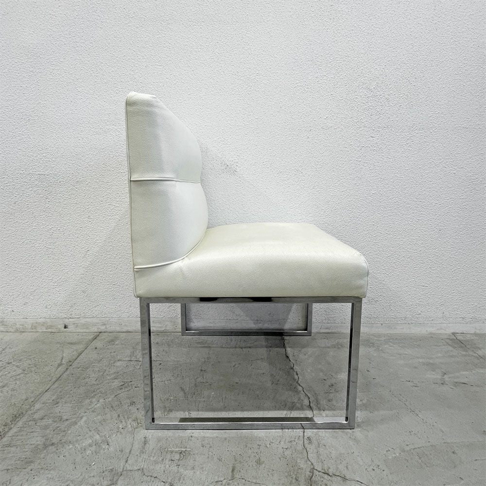 フェンディ・カーサ FENDI CASA エー・ビー・デュアメル AB Duhamel ダイニングチェア 本牛革 オフホワイト 参考価格 約45万～65万の品 A 〓