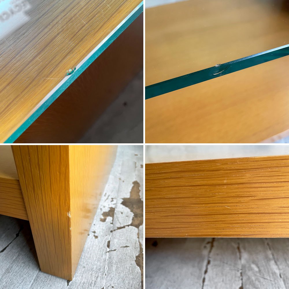 ワイスワイス WISE WISE パウンド POUND SA-102 コーヒーテーブル ローテーブル ガラス オーク材 W110cm ナチュラル ♪