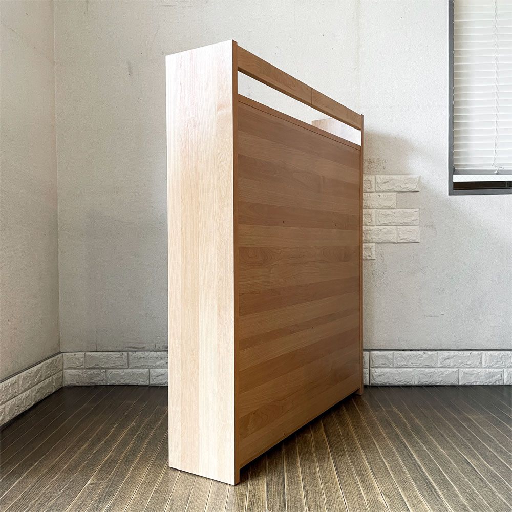 杉工場 レグシーシェルフ アルダー材 W100cm オープンシェルフ 本棚 小引き出し欠品 国産家具 定価￥51,700- ◎