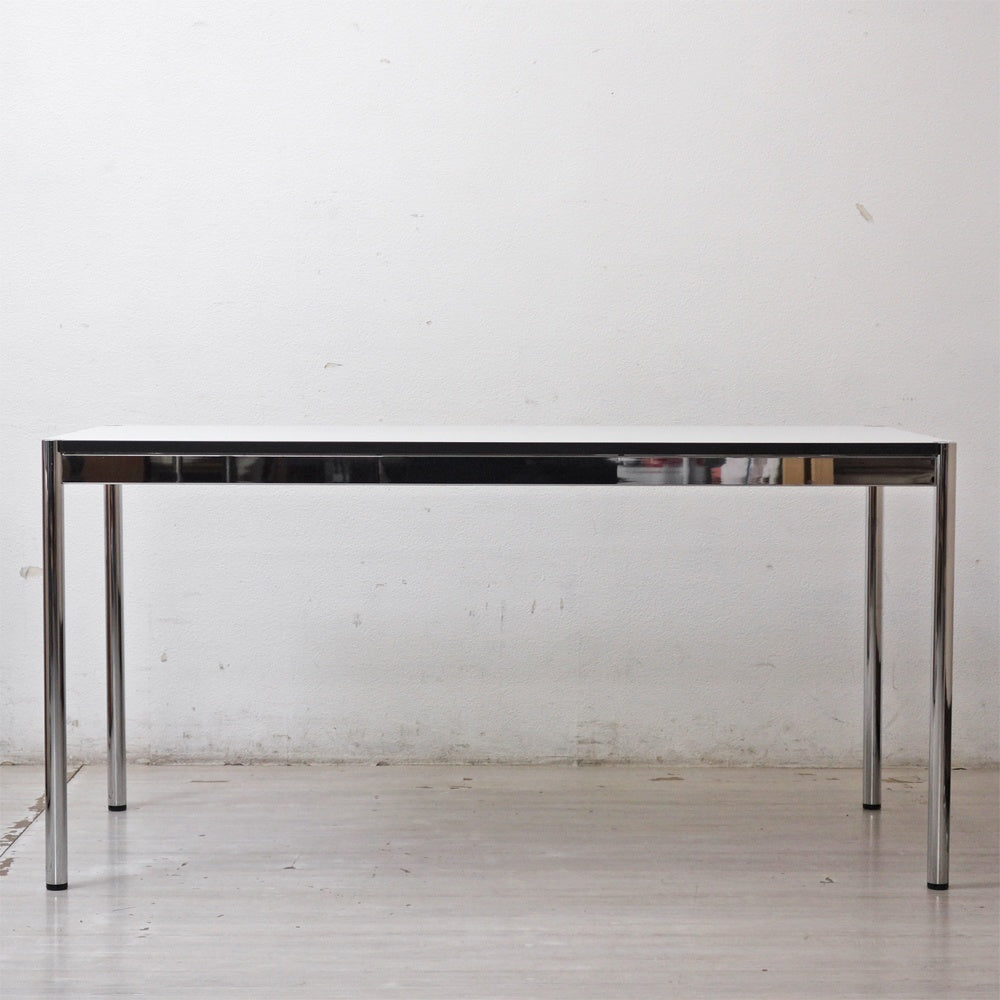 USMモジュラーファニチャー USM Haller USMハラーテーブル ワーキングデスク ダイニングテーブル W150×D75×H74cm アジャスター パールグレーラミネート(ホワイト) 高さ調整機能付 A ●