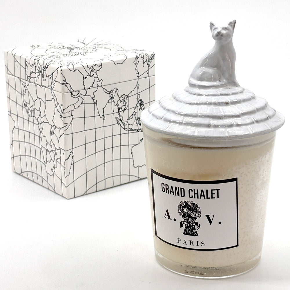 アスティエ・ド・ヴィラット Astier de Villatte グラン・シャレ キャット Grand Chalet Cat キャンドルリッド キャンドルカバー グラスキャンドル用 陶器 フランス ●